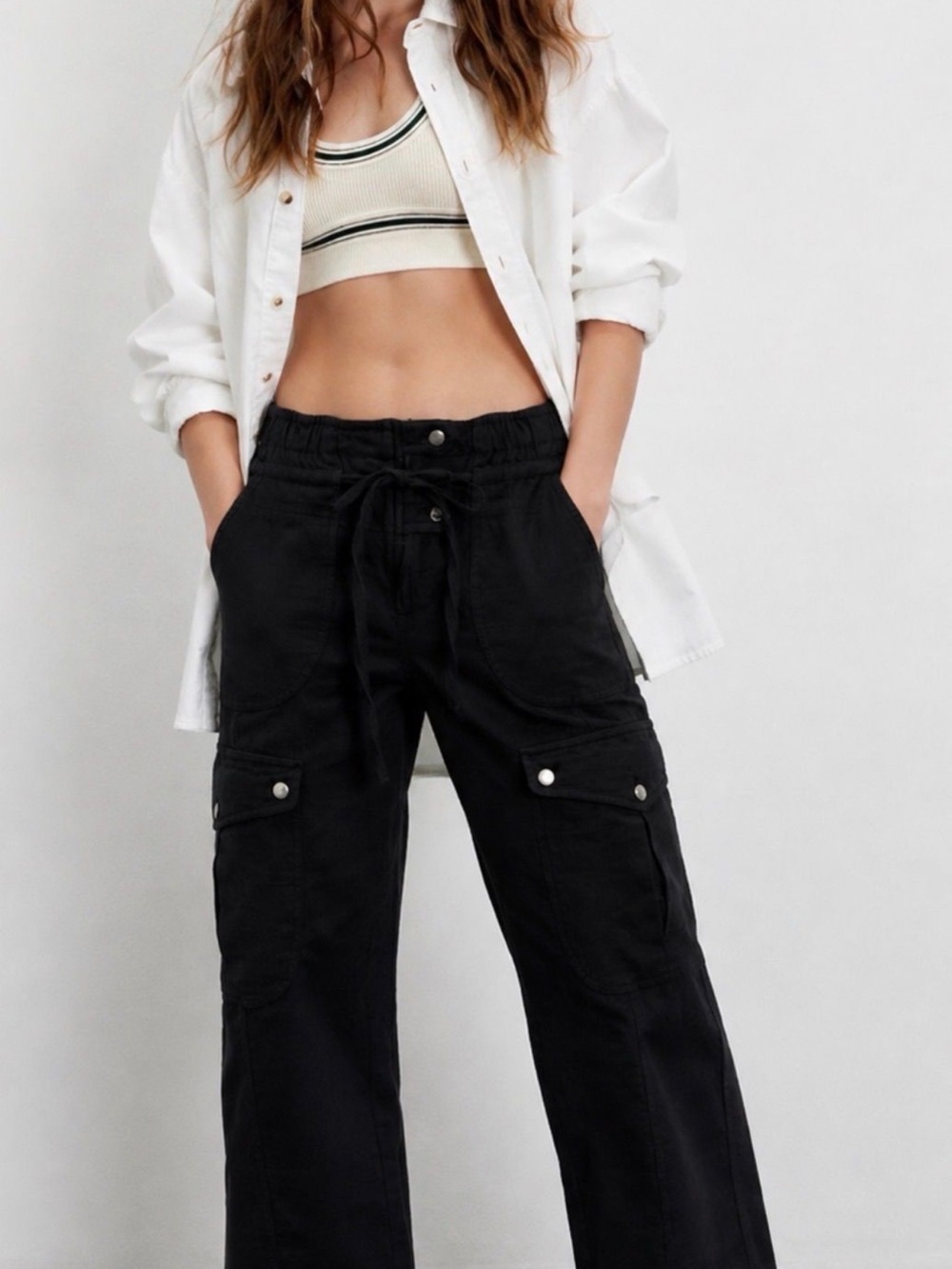Free People Black park ave pants